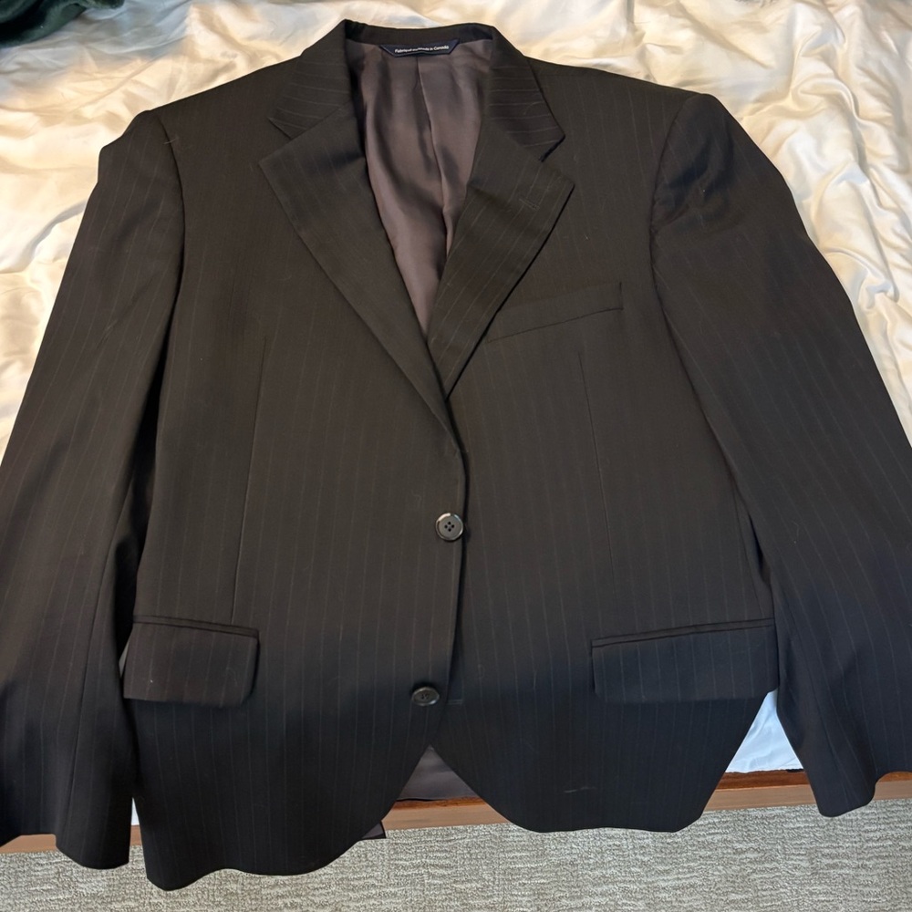 Men's Coppley Suit Jacket Black with subtle whitish stripes